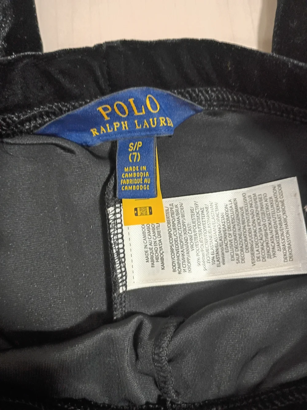 Ralph Lauren Kids Black Velvet Leggings